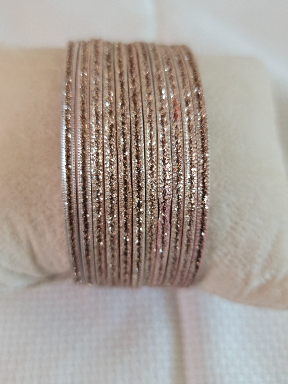 Rose Gold Glitter Multi-Bangle Bracelet - Women Jewelry